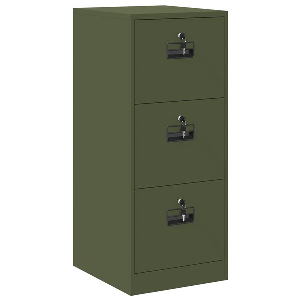 vidaXL Cabinet de Dossier avec tiroir Vert olive 44 x 50 x 106.5 cm