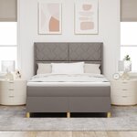 Lit Box Spring vidaXL avec matelas en taupe 140x190 cm en tissu