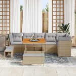 vidaXL Ensemble de canapé de jardin 9 Pièces beige et gris clair