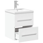 vidaXL Armoire lavabo de salle de bain avec bassin intégré blanc