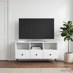 vidaXL Meuble TV Blanc 102 x 34 5 x 50 cm Bois d'ingénierie