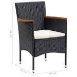 vidaXL Ensemble à manger de jardin coussins 9Pièces Résine tressée Noir