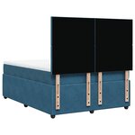 vidaXL Sommier à lattes de lit et matelas Bleu foncé 160x200cm Velours