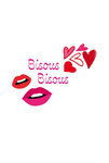 69-4508 Carte Bisous Bisous Cœurs Rouge à lèvres Clichés élégance française Illustration féminine pour Fille Femme - Carte intérieur Blanc Avec Enveloppe Format 12x17cm - Fabrication française