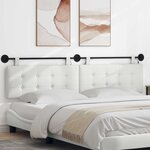 vidaXL Tête de lit suspendue Avec lumière LED Blanc Simili cuir