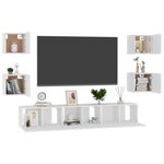 vidaXL Ensemble de meubles TV 7 Pièces Blanc Bois d'ingénierie