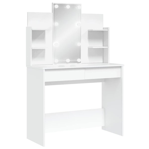 vidaXL Coiffeuse avec lumières LED blanc 96x40x142 cm