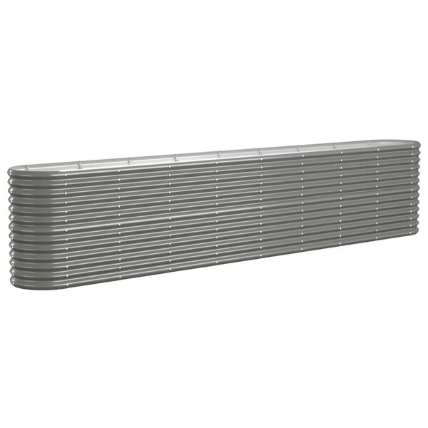 vidaXL Lit surélevé de jardin Acier galvanisé 332x40x68 cm gris