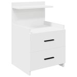vidaXL Tables de chevet 2 pièces avec 2 tiroirs Blanc 40 x 36 5 x 62 cm