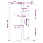 vidaXL Garde-robe Blanc 80x50x171 5 cm Pin massif Assortiment Panama