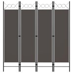 vidaXL Cloison de séparation 4 panneaux Anthracite 160 x 180 cm