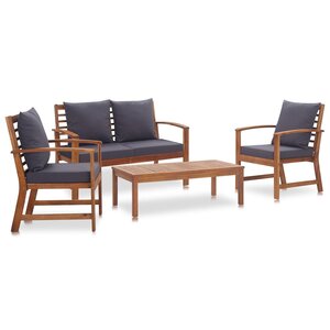Salon de jardin meuble d'extérieur ensemble de mobilier 4 pièces avec coussins bois d'acacia solide 02_0016094