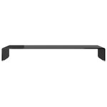 vidaXL Meuble TV/support pour moniteur 100x30x13 cm verre noir