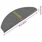 vidaXL Tapis d'escalier auto-adhésifs 10 Pièces gris 65x22 5x3 5 cm