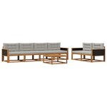 vidaXL Ensemble de canapés d'extérieur 7 Pièces Naturel et Gris clair