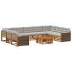 vidaXL Ensemble de canapés d'extérieur 10 pc Naturel et gris clair