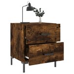 vidaXL Tables de chevet 2Pièces chêne fumé 40x35x47 5cm bois d’ingénierie
