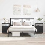 vidaXL Cabinet de chevet avec tiroir 2 Pièces Chêne noir 44 x 45 x 60 cm