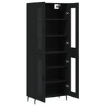 vidaXL Buffet haut Noir 69 5x34x180 cm Bois d'ingénierie