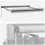 vidaXL Auvent rétractable orange et marron 3 5x2 5m tissu et aluminium