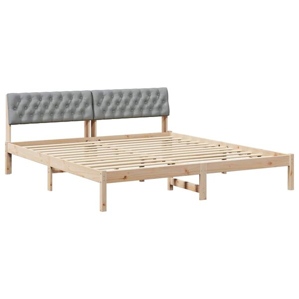 vidaXL Cadre de lit avec tête de lit Marron et gris clair 180 x 200 cm