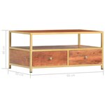 vidaXL Table basse 90 x 50 x 40 cm Bois d'acacia massif