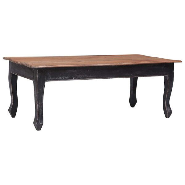 vidaXL Table basse Noir 120x60x45 cm Bois d'acajou massif