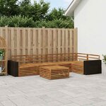 vidaXL Ensemble de canapés d'extérieur 6 Pièces Naturel 79 x 79 x 37 cm