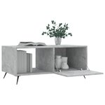 vidaXL Table basse gris béton 90x50x40 cm bois d'ingénierie
