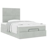 vidaXL Cadre de lit ottoman et matelas gris clair 120x200 cm velours