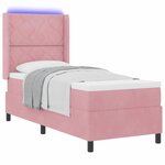 vidaXL Lit à ressorts avec matelas avec LED Rose 80 x 200 cm Velours