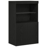 Buffet vidaXL avec lumières LED Chêne Noir 60x37x100 cm