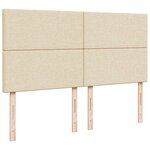 vidaXL Sommier à lattes de lit avec matelas Crème 200x200 cm Tissu