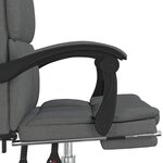Chaise fauteuil siège pivotante de inclinable de bureau informatique étude foncé tissu gris 02_0024242