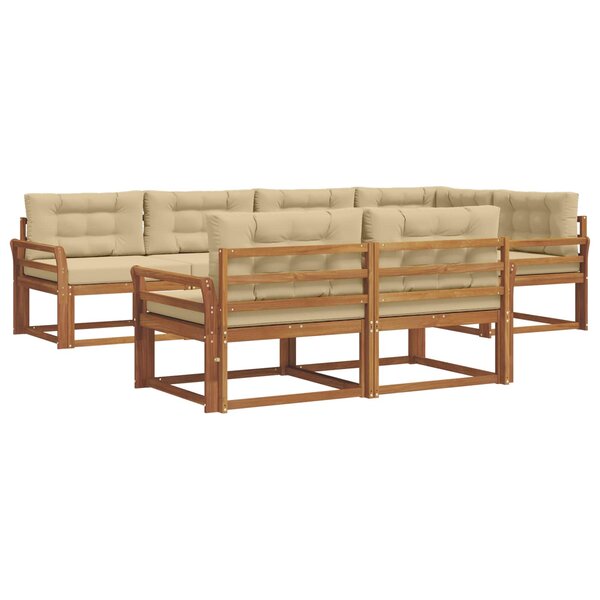vidaXL Ensemble de canapés d'extérieur 8 pc Naturel et Beige
