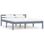 vidaXL Cadre de lit sans matelas gris bois massif de pin 140x200 cm