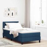 vidaXL Lit à ressort avec matelas et LED bleu 80x200 cm tissu
