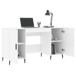 vidaXL Bureau blanc 140x50x75 cm bois d'ingénierie