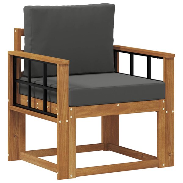 vidaXL Canapé d’extérieur Bois d'acacia massif et polyester Naturel