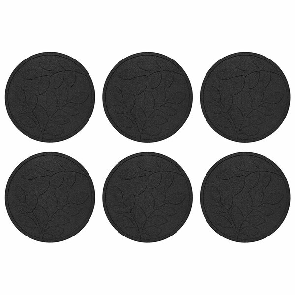 vidaXL Pierre de marchage 6 Pièces Noir Ø 44 x 2 cm Caoutchouc