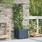 vidaXL Pots de jardin Gris 40 x 40 x 142 cm Acier