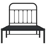 vidaXL Cadre de lit métal sans matelas avec tête de lit noir 90x200 cm