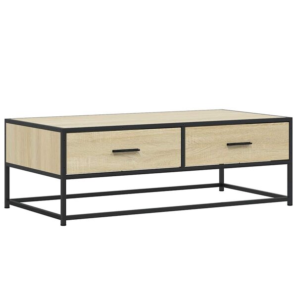 vidaXL Table basse chêne sonoma 100x50x35cm bois d'ingénierie et métal
