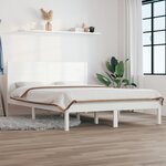 vidaXL Cadre de lit Blanc Bois de pin massif 140x200 cm