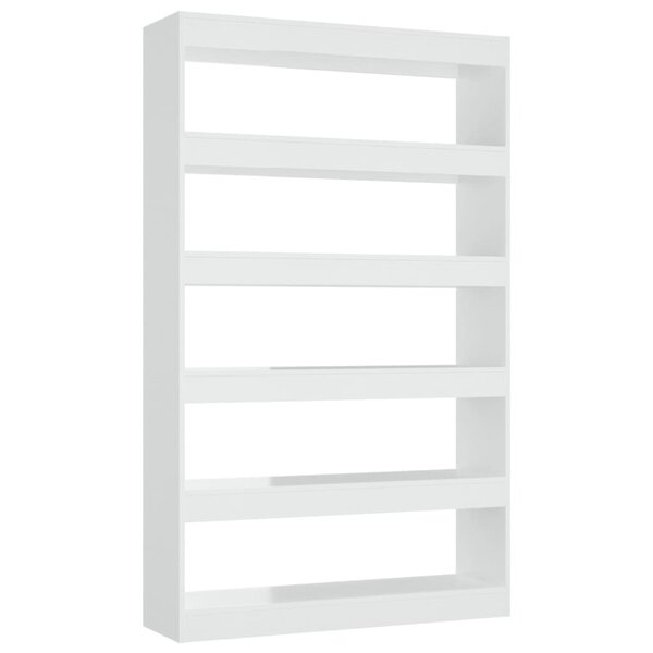 vidaXL Bibliothèque/Séparateur de pièce Blanc brillant 100x30x166 cm