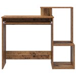 vidaXL Bureau d'ordi marron Bois ancien Bois d'ingénierie Taille moyenne