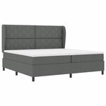 vidaXL Lit ressort avec matelas gris foncé 200 x 200 cm
