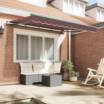 vidaXL Auvent Rétractable Marron 350 x 200 cm tissu