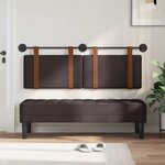 vidaXL Tête de lit suspendue Marron foncé PU antique