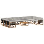 vidaXL Ensemble de canapés d'extérieur 11 Pièces Naturel et gris clair